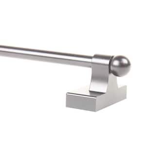 17 in. - 30 in. Single Curtain Rod in Satin Nickel with Finial