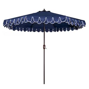 9 ft. Aluminum Market Push Button Tilt Patio Umbrella in Navy Blue
