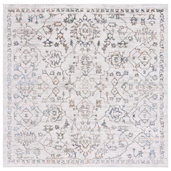 SAFAVIEH Bel Air 7 ft. x 7 ft. Beige/Gray Aztec Oriental Square Area ...