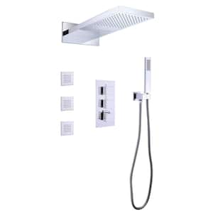 3-Jet Shower System with Hand-Shower and Showerhead in Polished Chrome