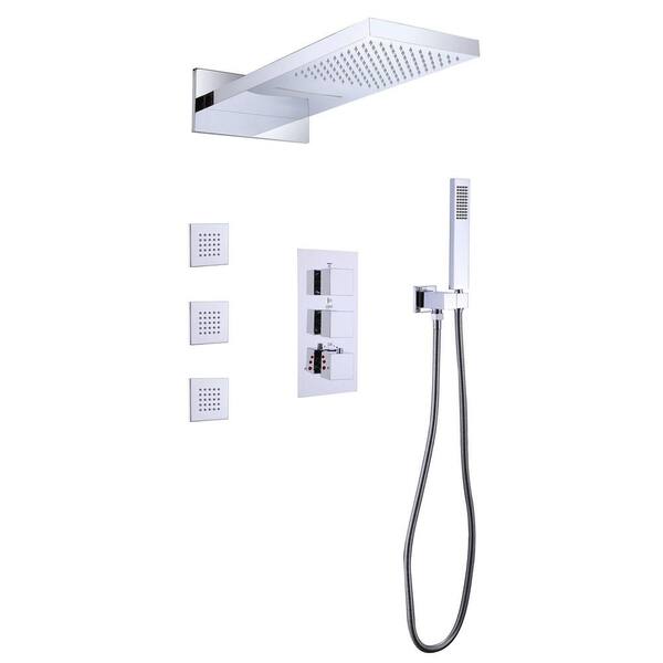 matrix decor 3-Jet Shower System with Hand-Shower and Showerhead in Polished Chrome