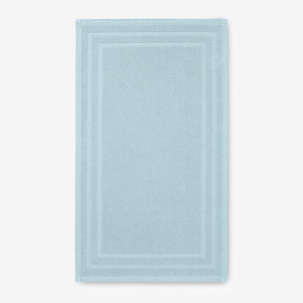 The Company Store Legends Sterling Aqua Haze 24 in. x 40 in. Cotton Reversible Bath Mat