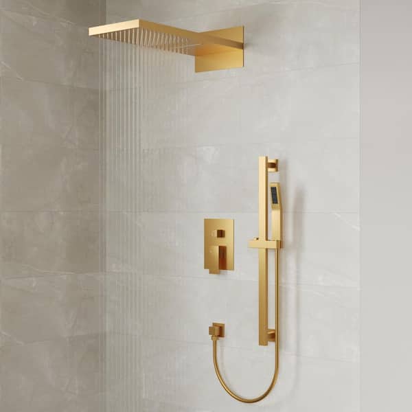EVERSTEIN 3-Spray 22 in. Wall Mount Rain and Waterfall Dual Fixed