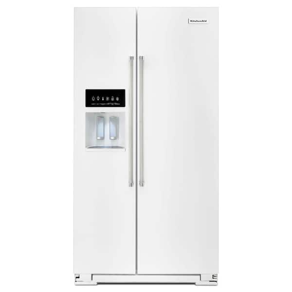 KitchenAid 24.8 cu. ft. Side by Side Refrigerator in White with Exterior Ice and Water