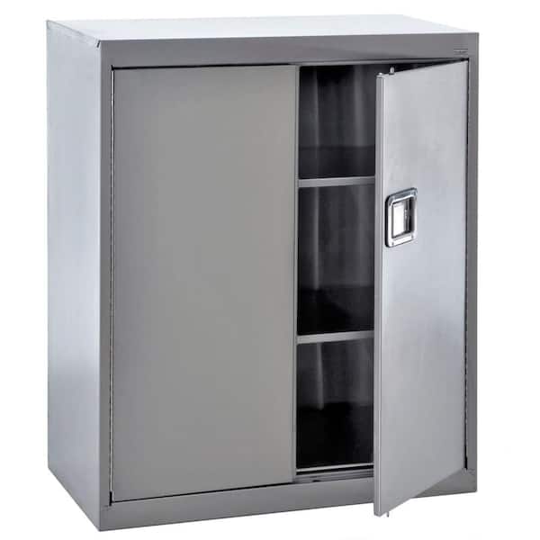 Sandusky 42 in. H x 36 in. W x 18 in. D 3-Shelf Stainless Steel Freestanding Garage Cabinet