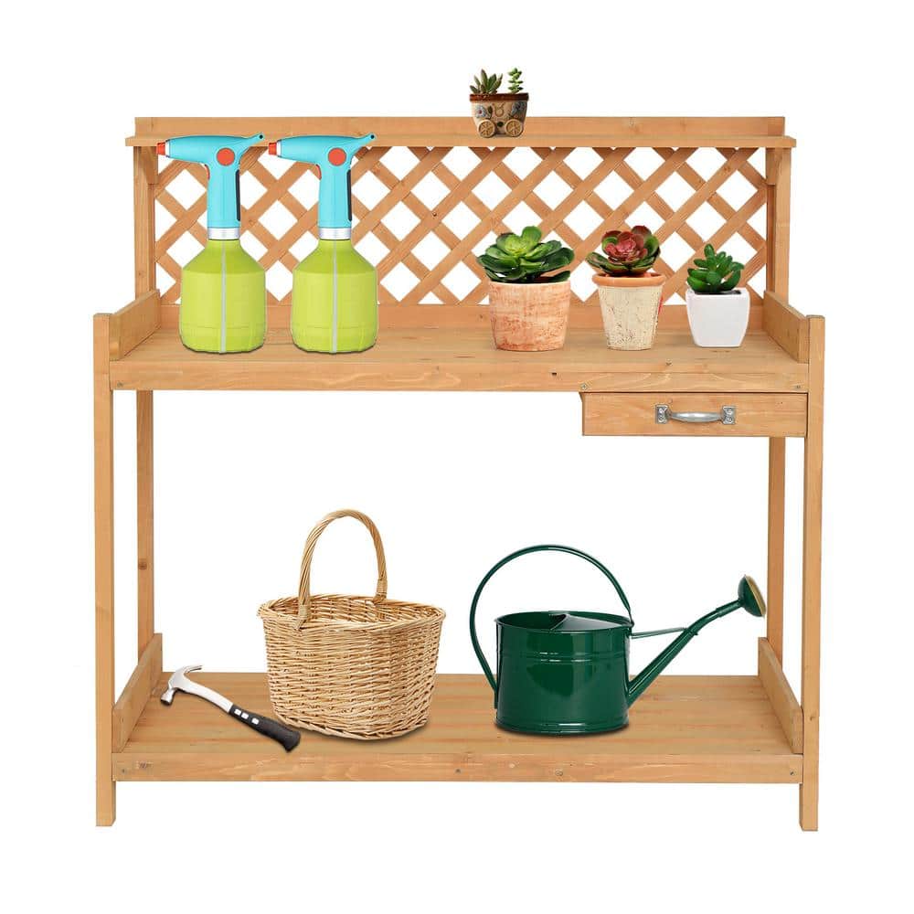 Winado 44 in. x 19.8 in. x 45 in. Garden Work Potting Bench with Drawer 587424442871 The Home