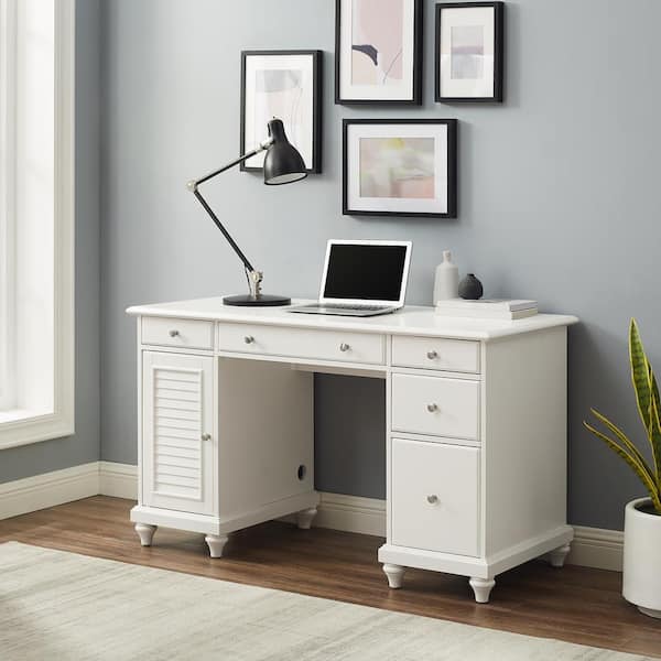 desk with keyboard tray and file drawer