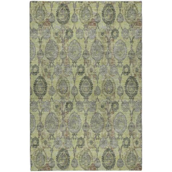 Dream Shag Premium Machine Washable Abstract ADS821 Aloe 3 ft. x 5 ft. Area Rug