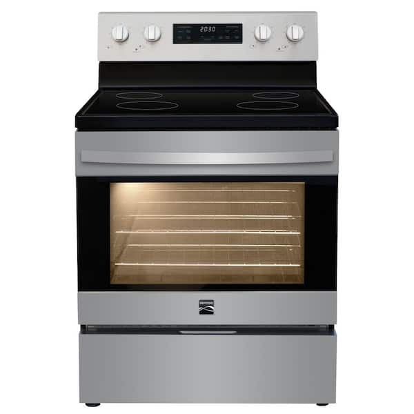 30 in. 5 cu. ft. Rear Control Smooth Top Electric Range with Air fry and True Convection