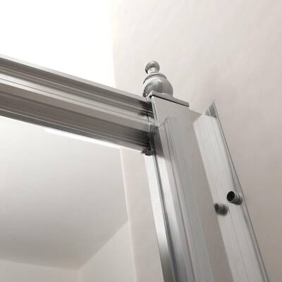 Magee 48 in. W x 72 in. H Sliding Semi Frameless Shower Door/Enclosure in Brushed Nickel with Clear Glass