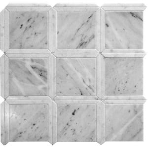 Gray 12 in. x 12 in. Square Polished Marble Mosaic Tile (5.00 sq. ft./Case)