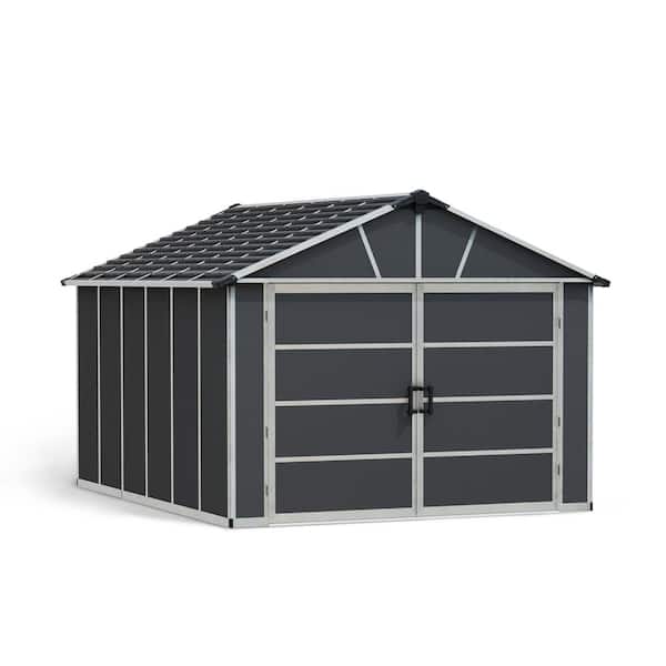 Yukon 11 ft. x 13 ft. Dark Gray Garage Shed