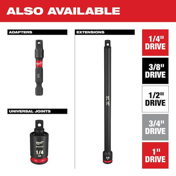 Milwaukee SHOCKWAVE Impact Duty 3/4 in Drive 1 in Drive Adapter 49