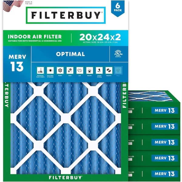 2-Pack 1" X 20" X 24" MERV 8 Pleated Furnace Filters – Premium Air Filter For Dust, Pollen, Mold Spores & Pet Dander, 30-90 Day Lifespan