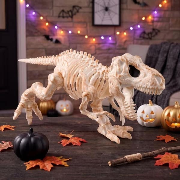 Joyfy 9 in. Tall T-Rex Skeleton, No Power Required Halloween Yard