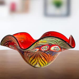 Albie Multi-Colored Hand-Blown Art Glass Bowl