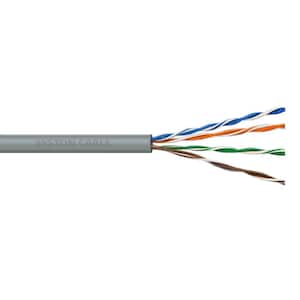 1,000 ft. 24-Gauge Gray 4-Pair 8-Conductor Solid UTP Plenum Cat 5E Cable