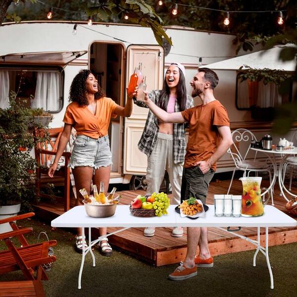 thumbnail image 2 of VEVOR Folding Table, 4 Ft Heavy Duty Portable Fold-in-Half Utility Tab 2 of 12