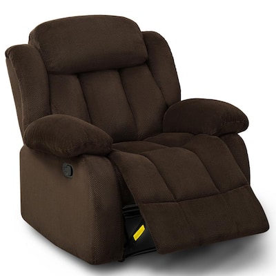 Brown Upholstery Home Manual Overstuffed Recliner Sofa Chair
