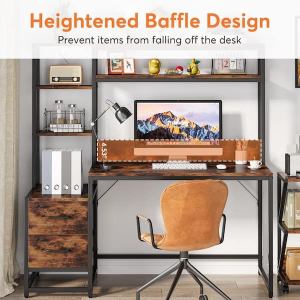 BYBLIGHT Capen 55 in. Rectangular Brown Engineered Wood 2
