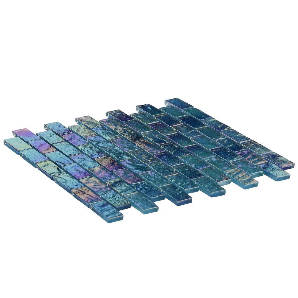 Shallows Blue Iridescent Glass Mosaic Wall Tile