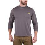 Men's Small Gray Long Sleeved Pocket T-Shirt