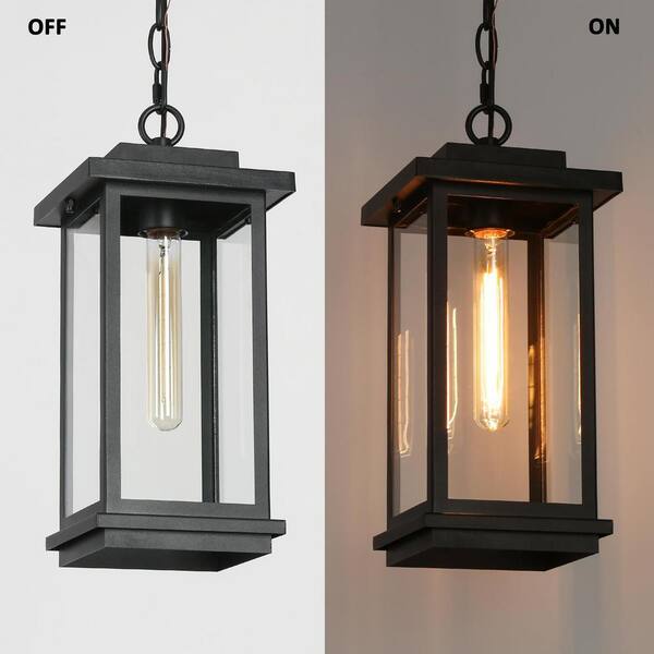 LNC Modern 15 in. 1-Light Black Dimmable Outdoor Pendant