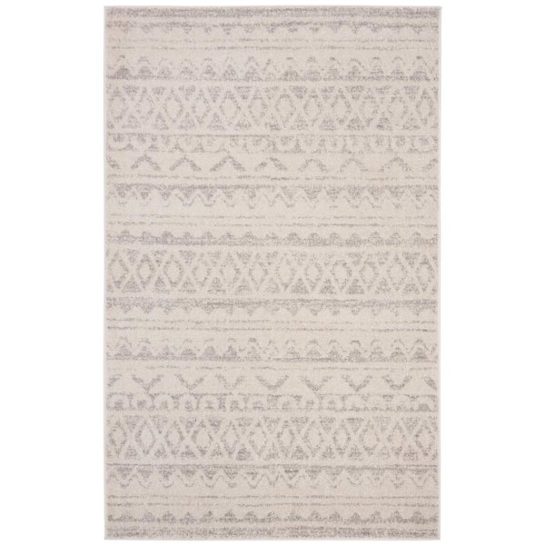 SAFAVIEH Adirondack Ivory/Silver 5 ft. x 8 ft. Geometric Striped Area Rug