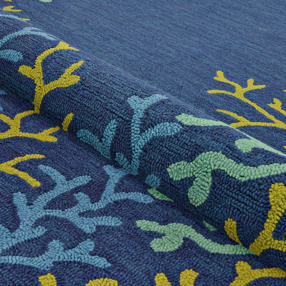 Sea Water Oceanic Blue 5'6" x 8' Handcrafted Synthetic Area Rug