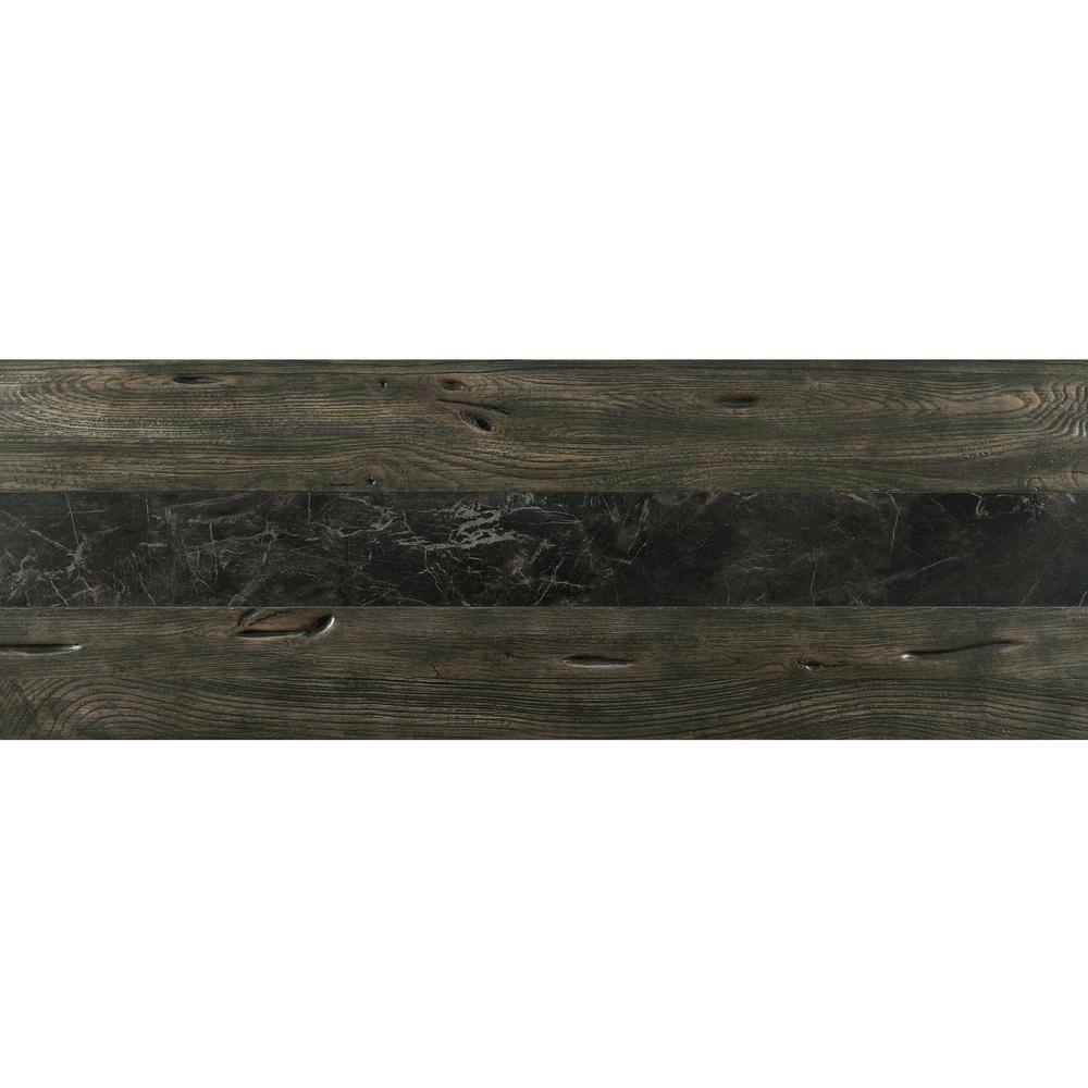 Harper Dark Driftwood Sofa Table with Sintered Stone Inlay