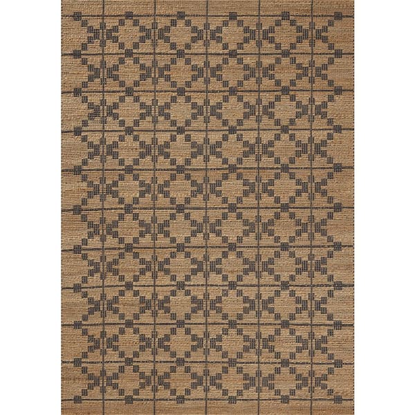 Chris Love Julia Judy Natural/Graphite 9 ft. 3 in. x 13 ft. Contemporary Area Rug