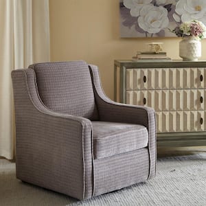 Lois Grey Chenille Swivel Chair