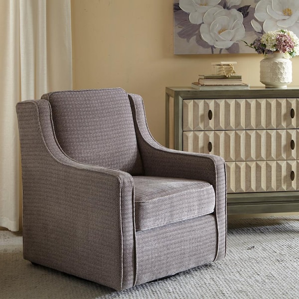 Madison Park Lois Grey Chenille Swivel Chair MP103-0240 - The Home Depot