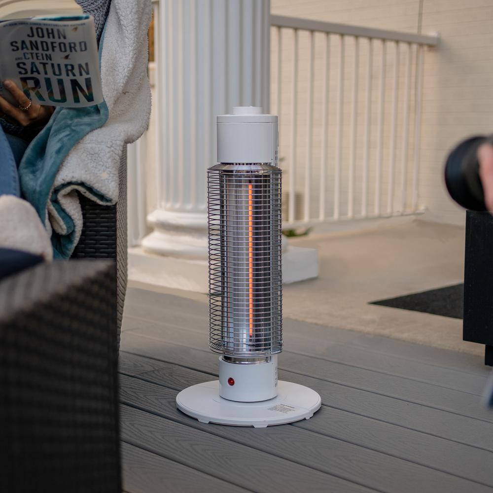 White Electric Infrared Tower Heater with Thermostat