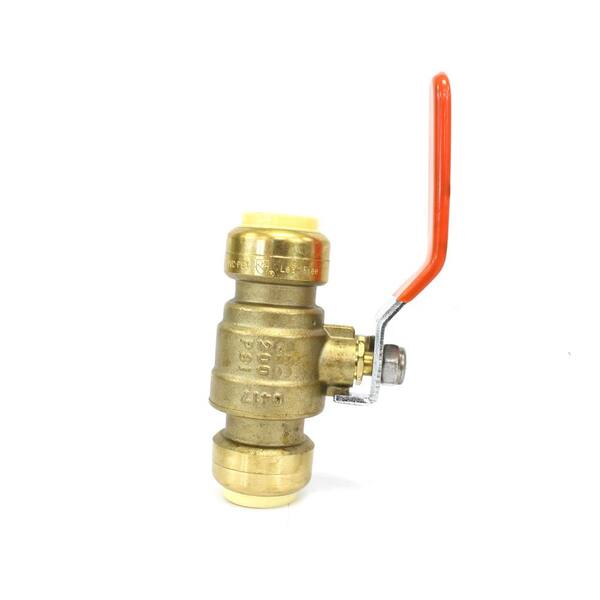 1 in. Brass Full Port Push Connect Plumbing Fitting Ball Valve No Lead ...