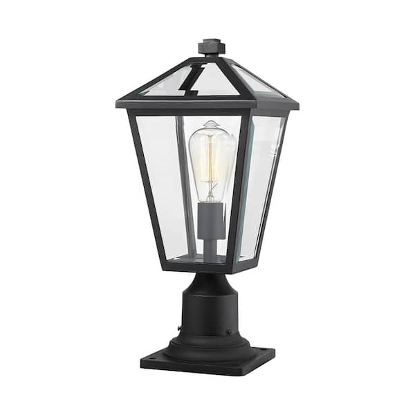 Unbranded Talbot 18 .5 in. 1-Light Black Metal Hardwired Outdoor Weather Resistant Pier Mount Light with No Bulb in.cluded