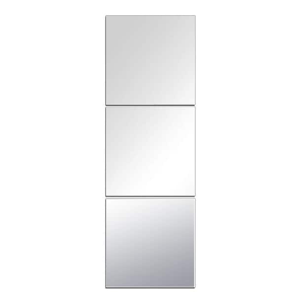 Unbranded 16 in. H x 16 in. W 3-Piece Square Frameles Silver Wall Mirror