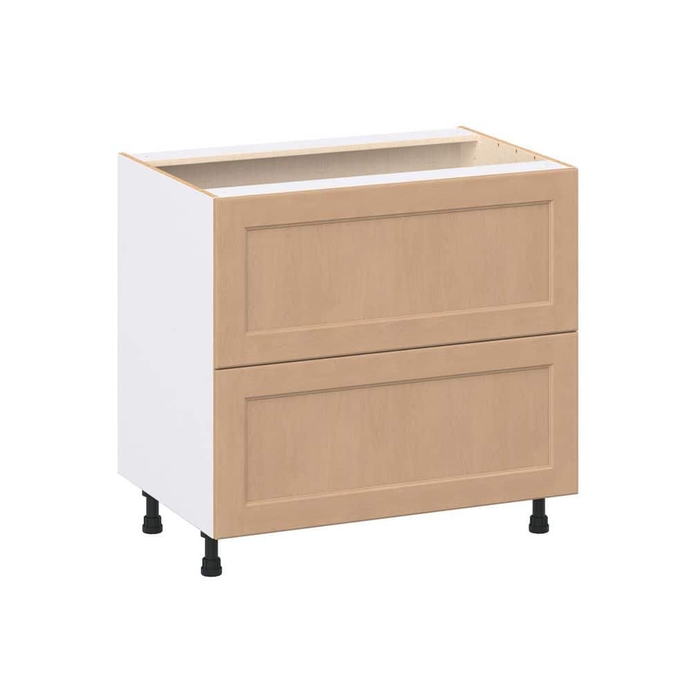 Lakewood 36 in.W x 24.5 in.D x 34.5 in.H Assembled Shaker Cooktop Drawer Base Kitchen Cabinet in Sugar Cookie w/2-Drawer price history on PriceWatchPro