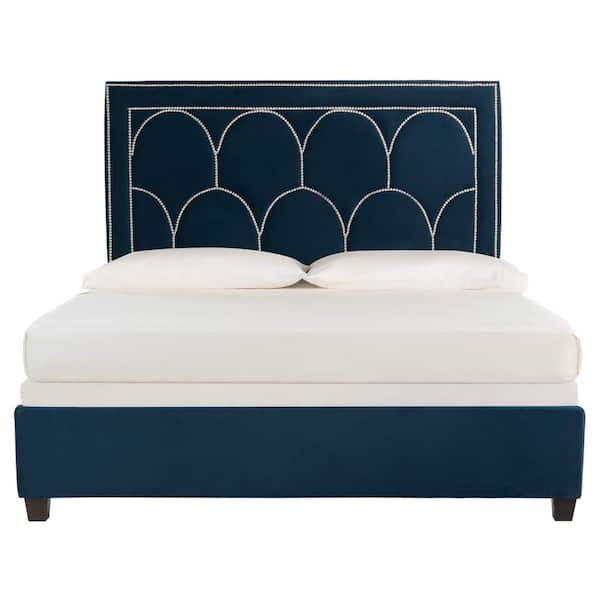 SAFAVIEH Solania Blue Upholstered Full Bed