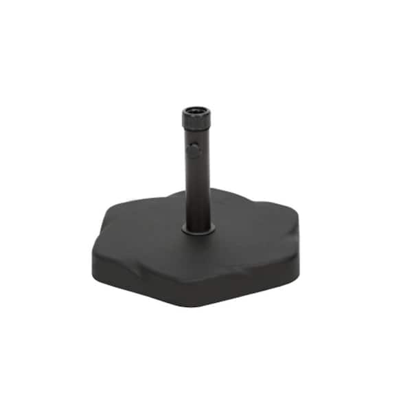 Misopily 66 lb. Steel Pole and Hex Shape Concrete Patio Umbrella Base with Tightening Knob in Black