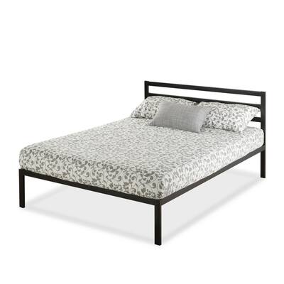 Zinus Mia Full Black Metal Platform Bed Frame With Headboard-HD-ASMPH ...