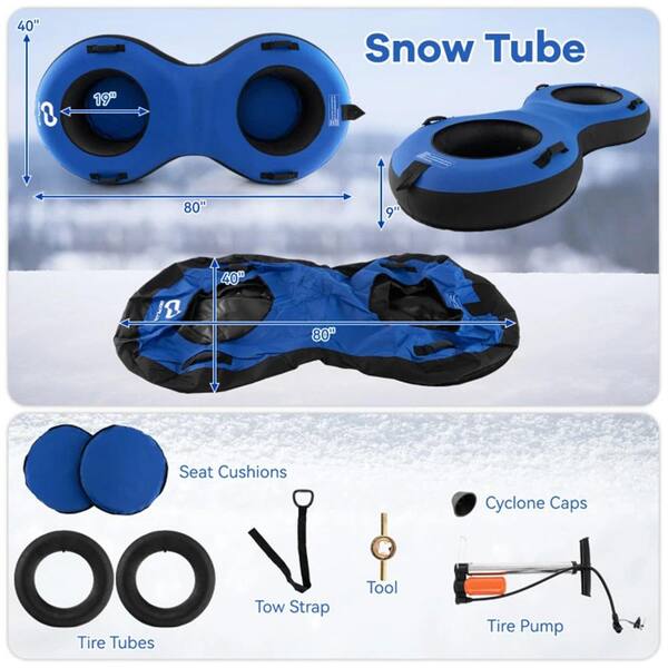 ITOPFOX 7 ft. Inflatable Snow Sled 2-Person in Blue HDSA01-1OT094 