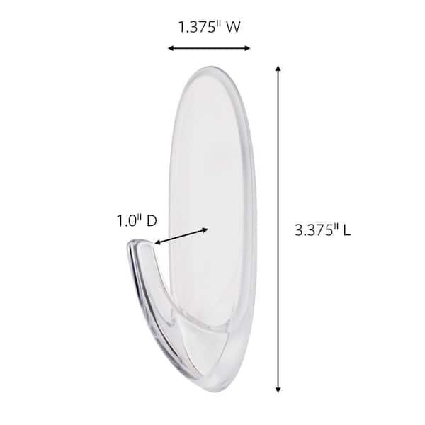 Large Clear Strip Hook (3-Piece per Pack)
