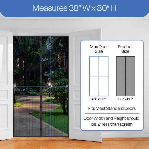 Risareyi Magnetic Window Screen - Self Closing Mosquito Net, 38x52 Inches, Keep Bugs Out, No Drill Needed
