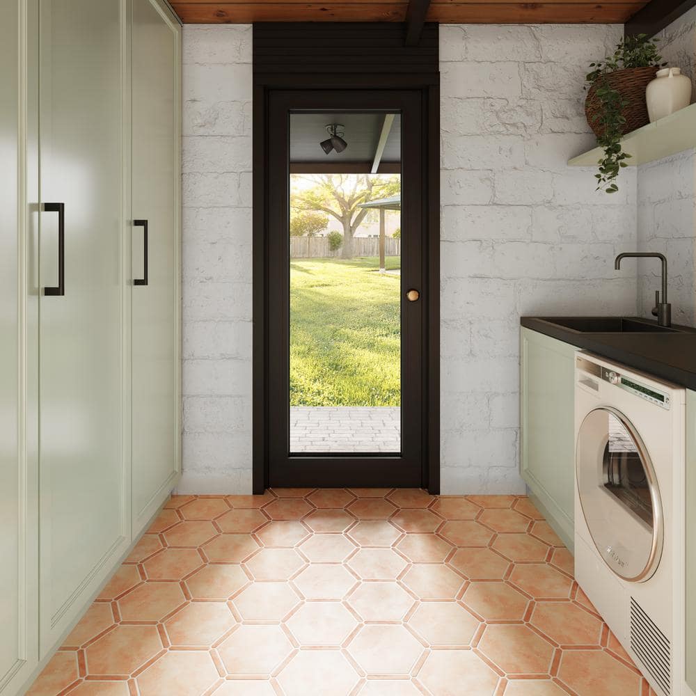 Samara Terracotta Hexagon Matte Porcelain Tile Set