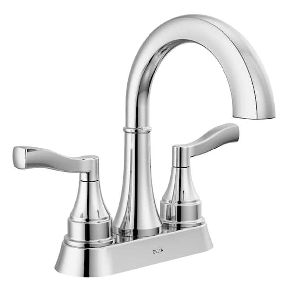 Delta Faryn 4 in. Centerset Double-Handle Bathroom Faucet in Polished Chrome