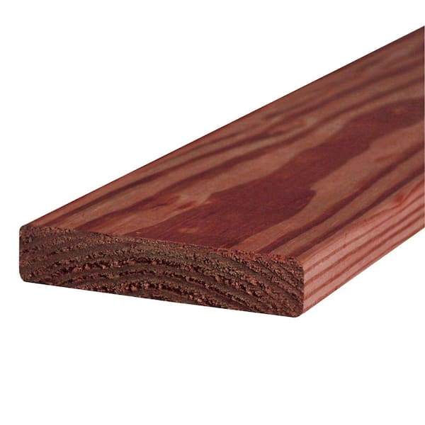 WeatherShield 5/4 in. x 6 in. x 10 ft. Standard and Better Red/Brown Pressure-Treated Lumber