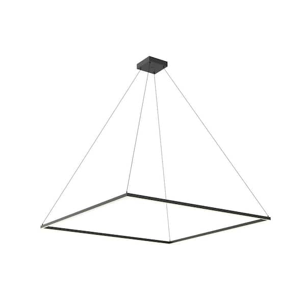 KUZCO Piazza 60 in. 126-Watt 1-Light Black Integrated LED Pendant-Light