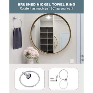 Brushed Nickel Wall Mounted Double Towel Rings in Stainless Steel