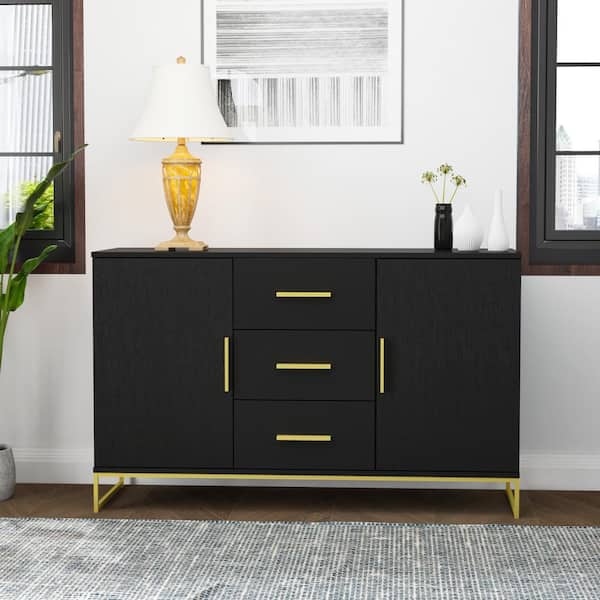 Black kitchen dresser cabinet discount